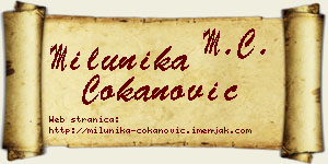 Milunika Čokanović vizit kartica